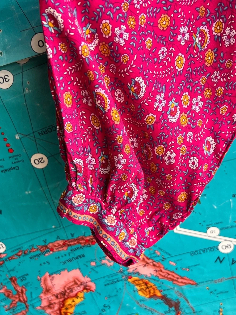 Pink Lily Magenta Boho Floral Maxi Dress - Picture 5 of 7